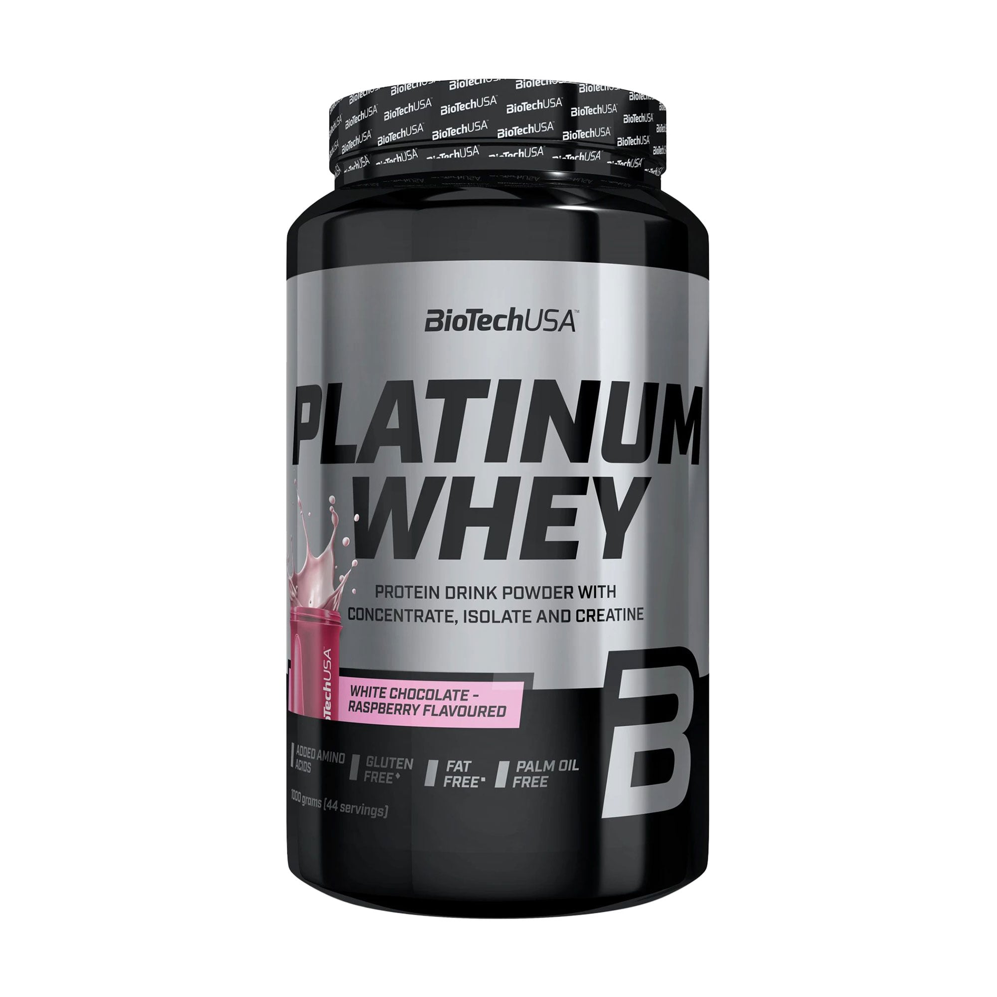 Протеїн BioTechUSA Platinum Whey Білий шоколад та малина, в порошку, 1 кг