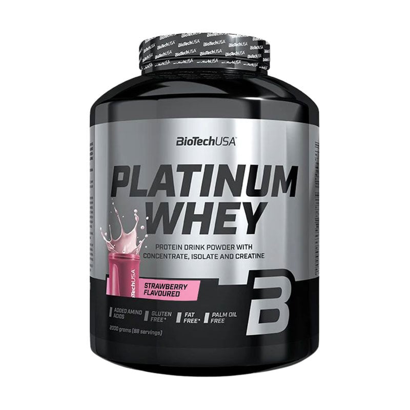 Протеїн BioTechUSA Platinum Whey Полуниця, в порошку, 2 кг